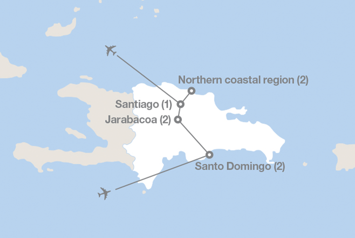 mapped route of dominican republic adventures for girls
